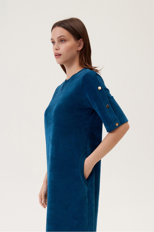  Женское домашнее платье миди  6