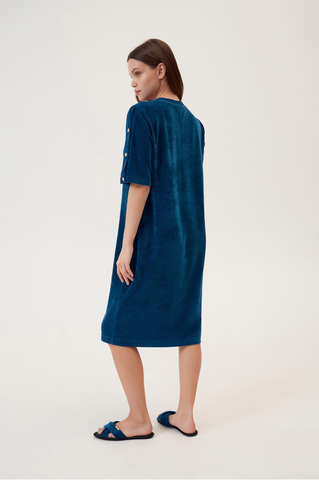  Женское домашнее платье миди  2