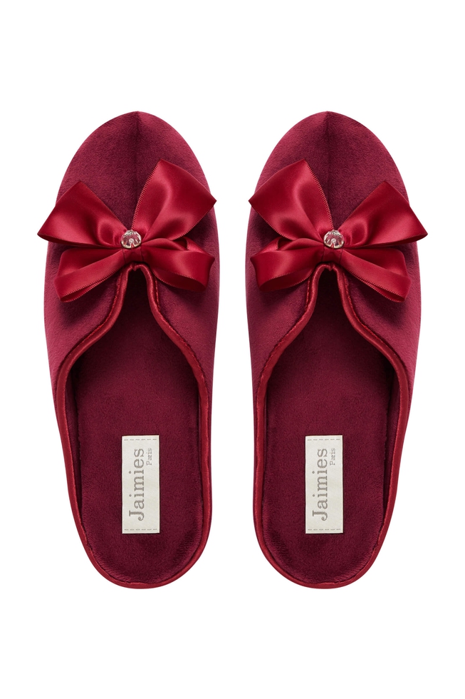 Женские бордовые тапочки 3