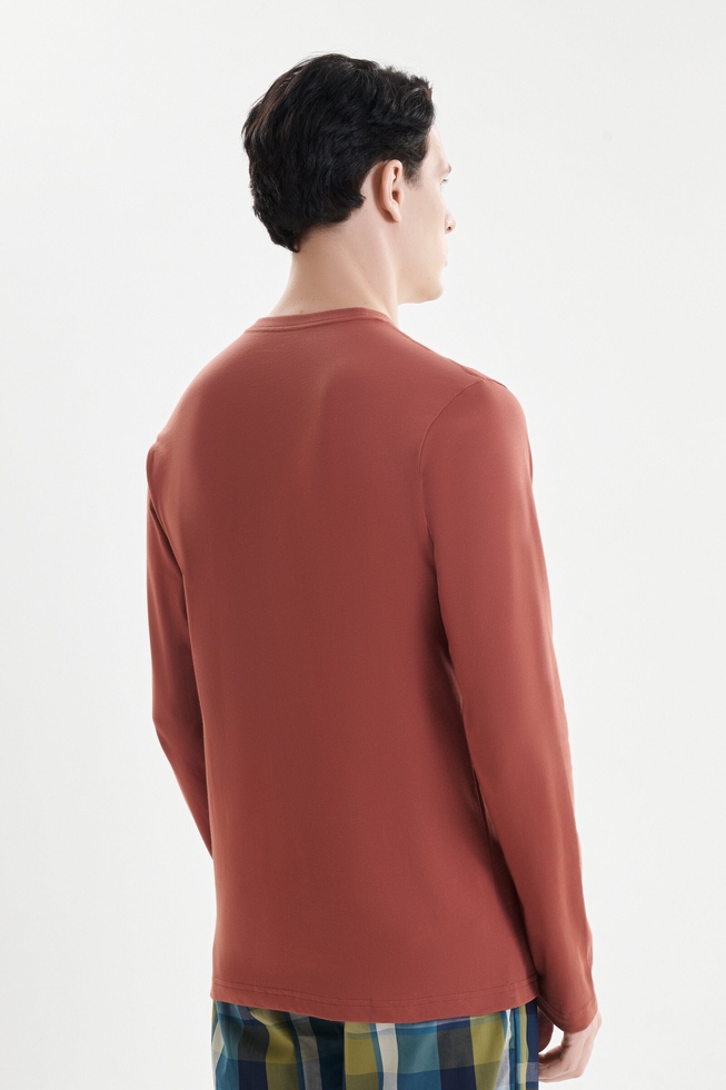 Мужской коричневый лонгслив 2