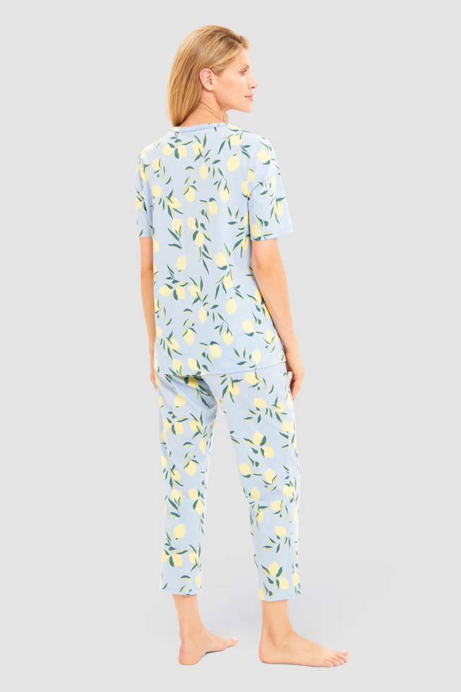  Женская хлопковая пижама с капри  2