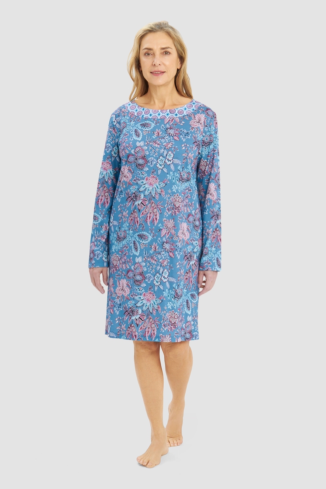  Женская сорочка миди с принтом  1