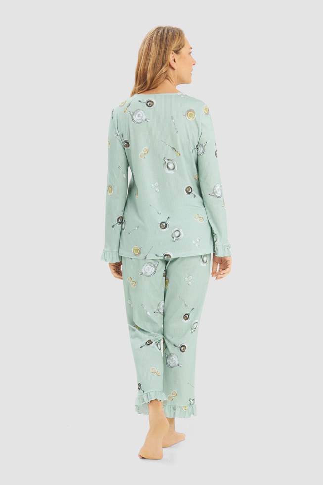  Женская пижама с брюками с принтом  2