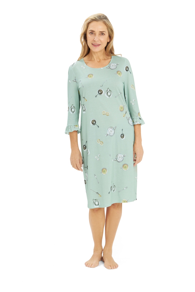  Женская сорочка миди с принтом  3