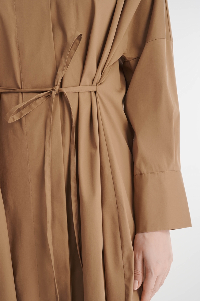 Хлопковое платье миди с укороченными рукавами 5