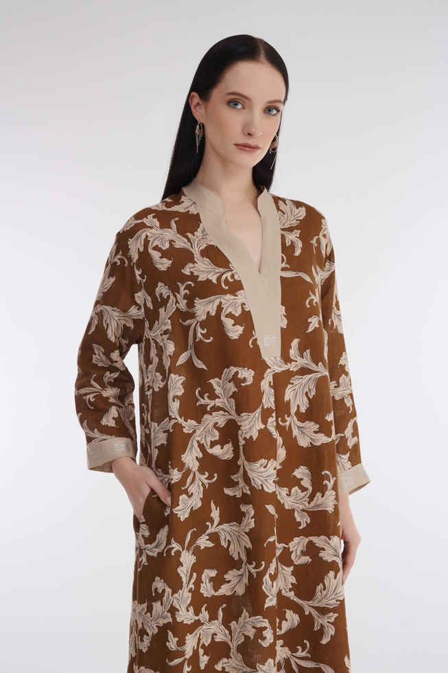 Длинное платье из льна 4