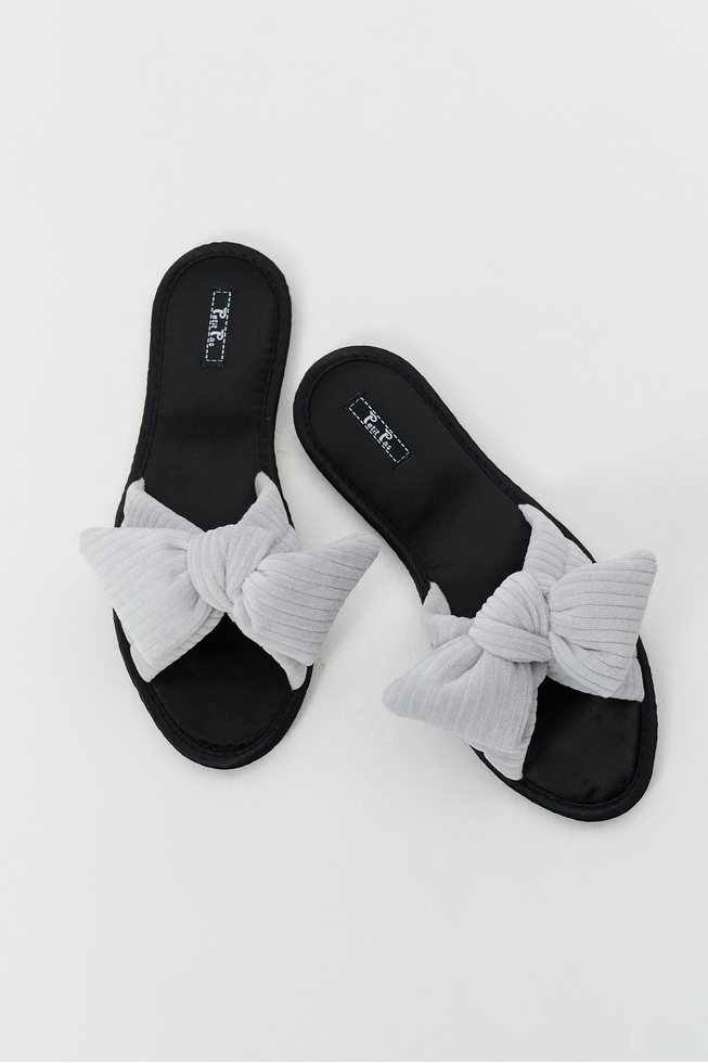  Женские домашние тапочки с бантом  1