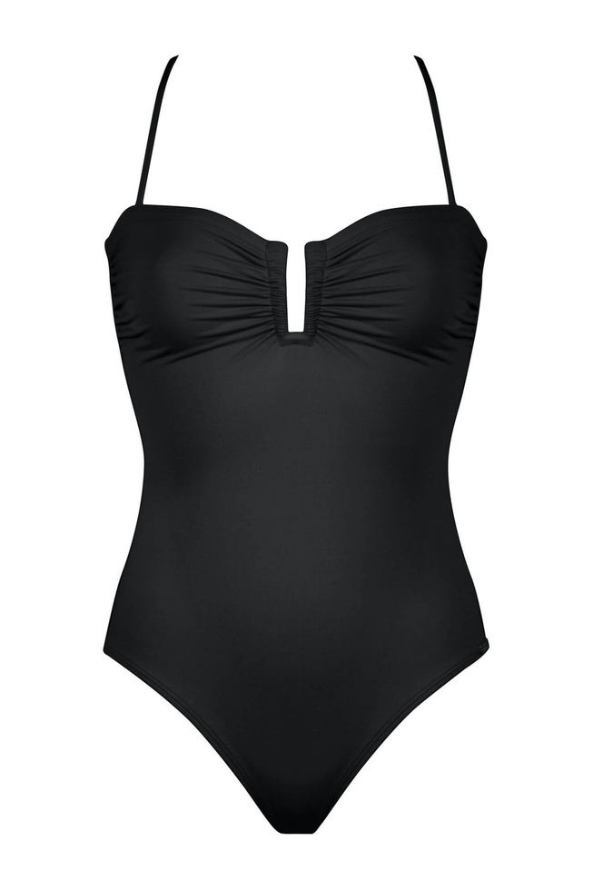 Слитный черный купальник 1