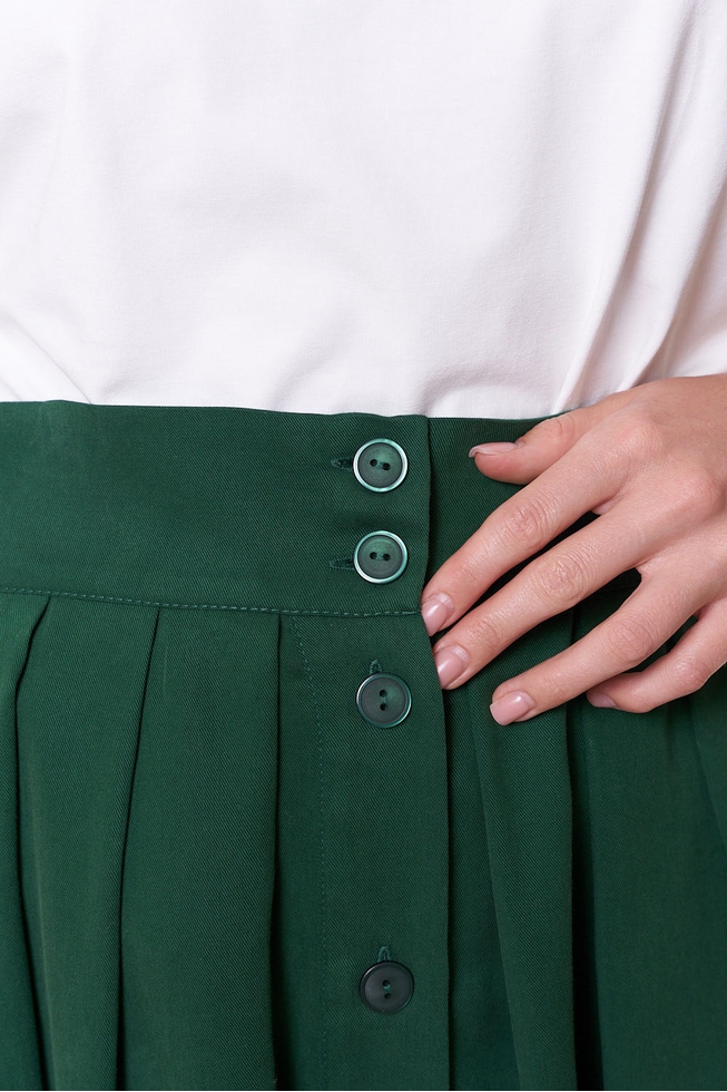 Женская зеленая юбка миди 6