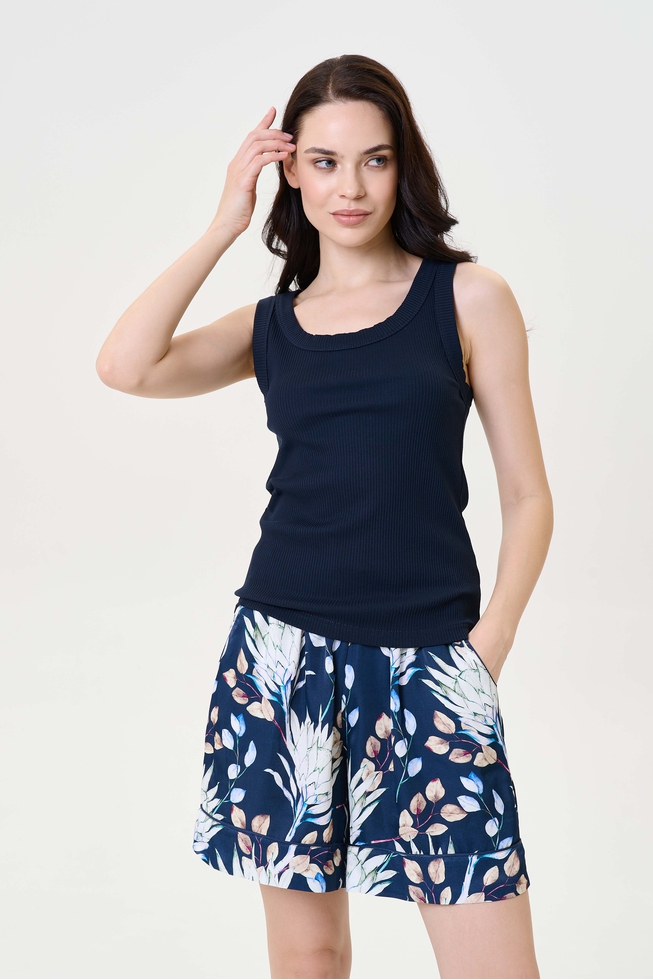  Женский домашний топ-майка в рубчик  4