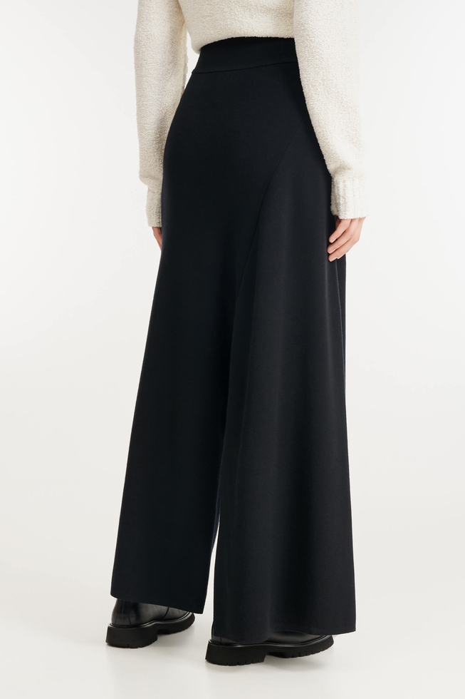Женские чёрные широкие брюки 2