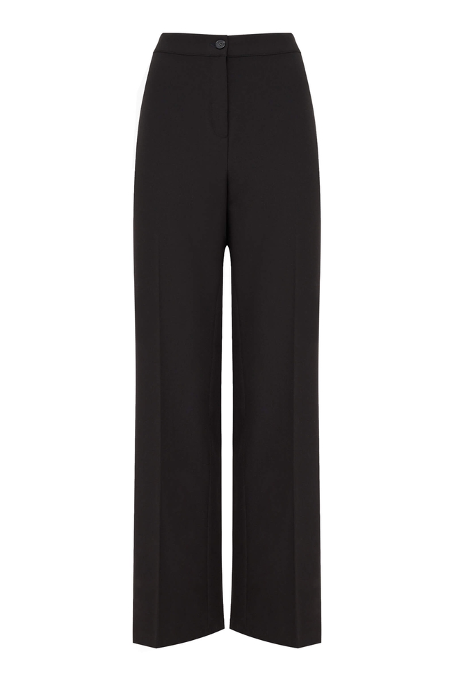 Женские широкие чёрный брюки 5