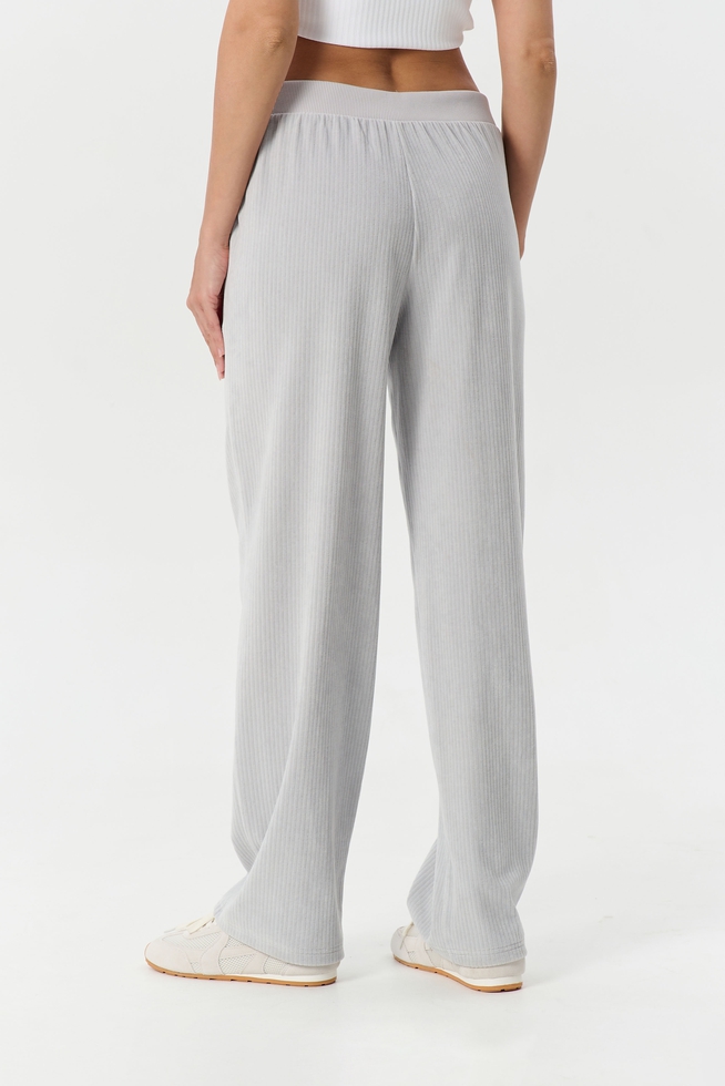  Женский домашние серые брюки в рубчик  4