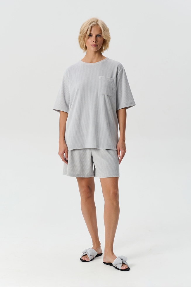  Домашние серые шорты в рубчик  4