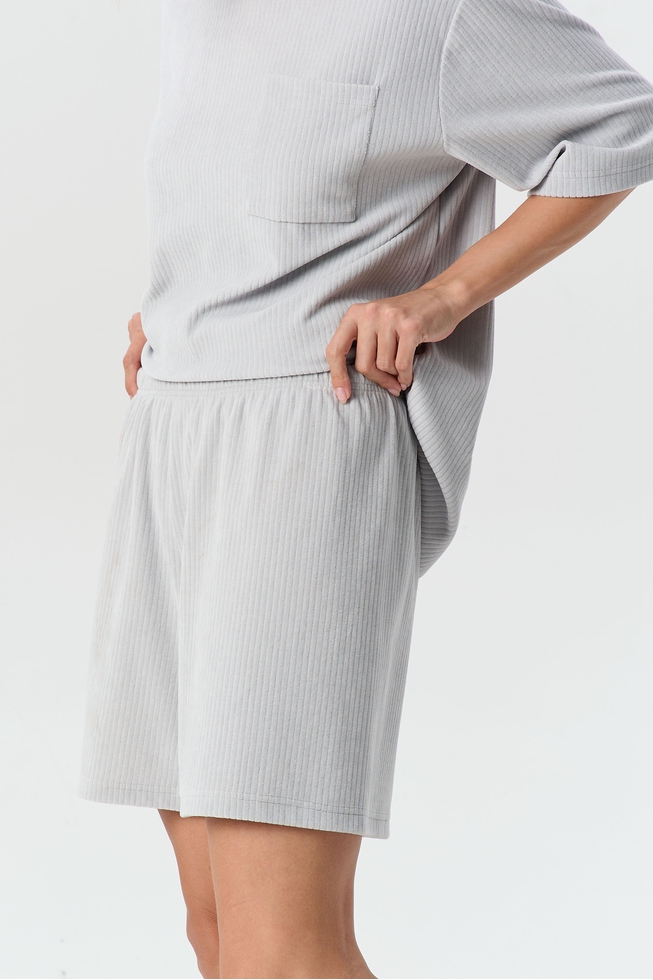  Домашние серые шорты в рубчик  7