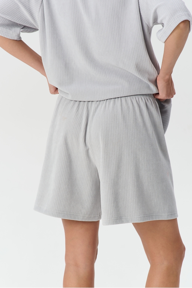  Домашние серые шорты в рубчик  6