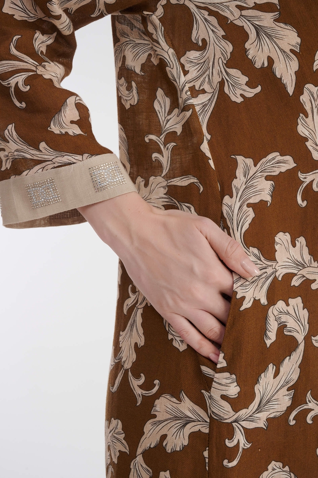 Длинное платье из льна 5