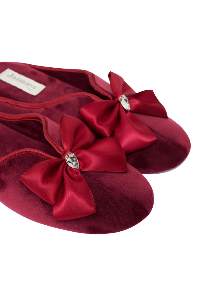 Женские бордовые тапочки 4