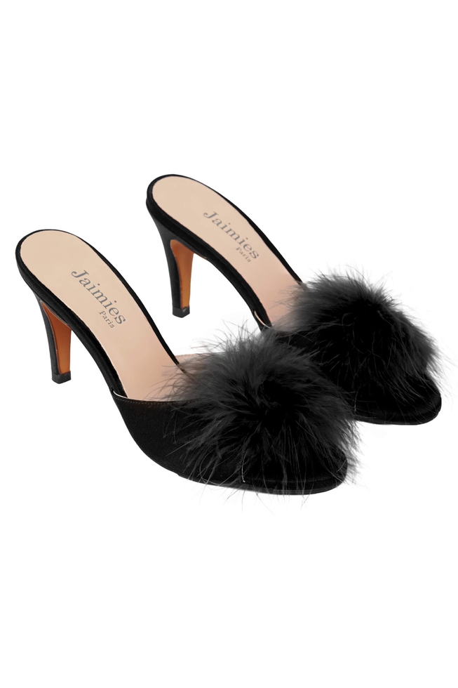 Женские чёрные домашние туфли 2