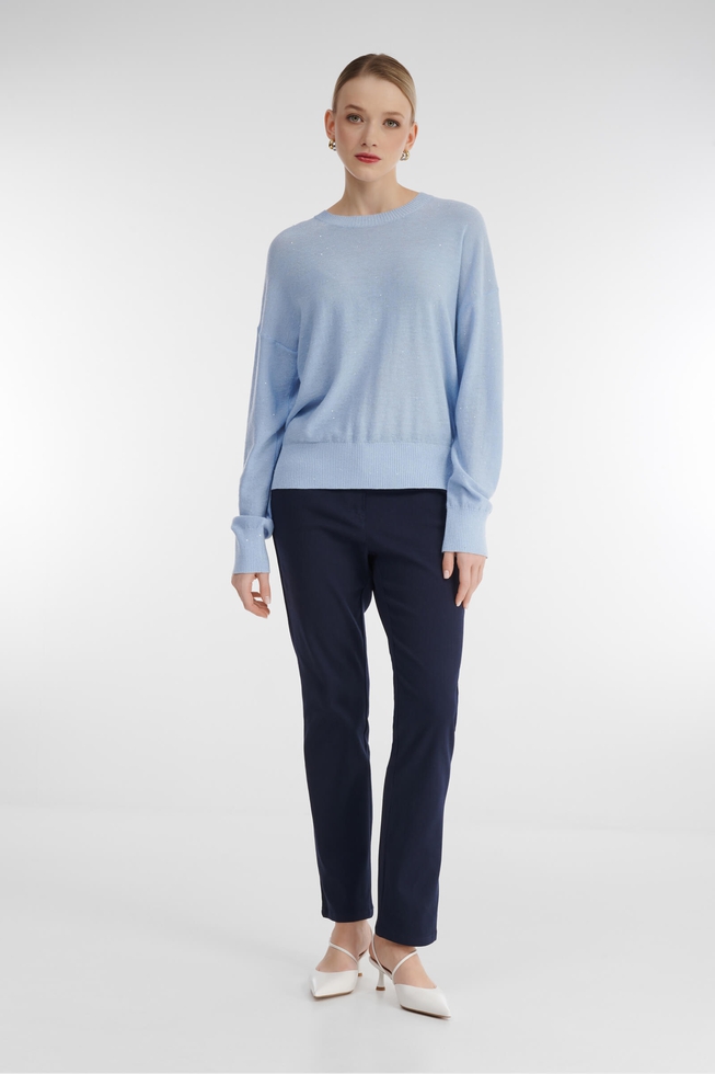 Женский голубой джемпер 3