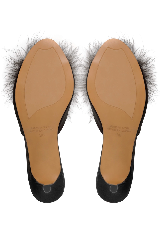 Женские чёрные домашние туфли 5