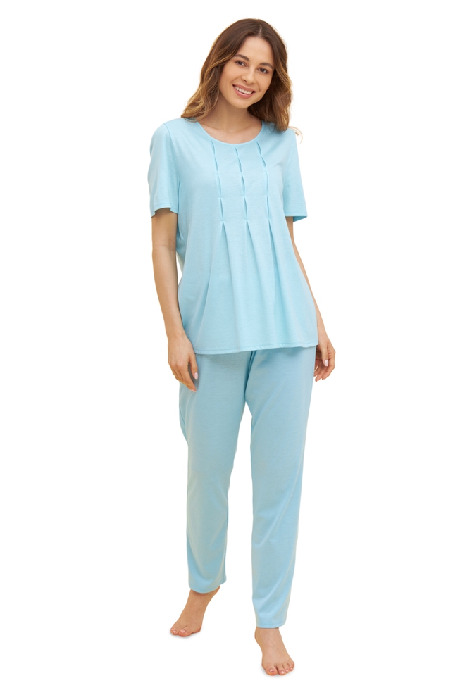  Женская хлопковая пижама с брюками  4