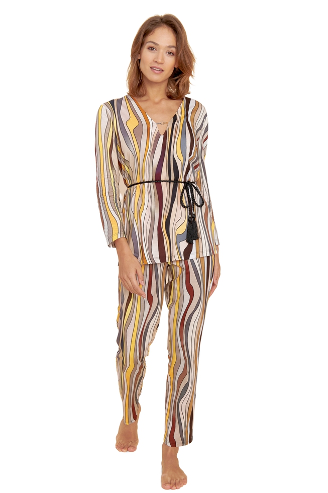  Женский домашний костюм (блузка с брюками)  4