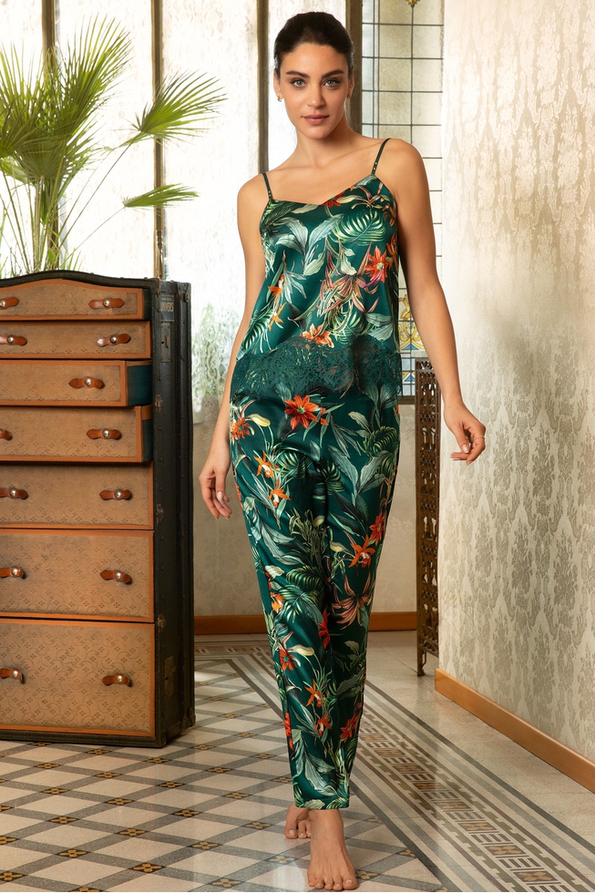  Женские домашние брюки из шелка с принтом  8