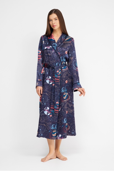  Женский шелковый длинный халат  Derek Rose 1295-BRIN купить в интернет-магазине Bestelle фото 1