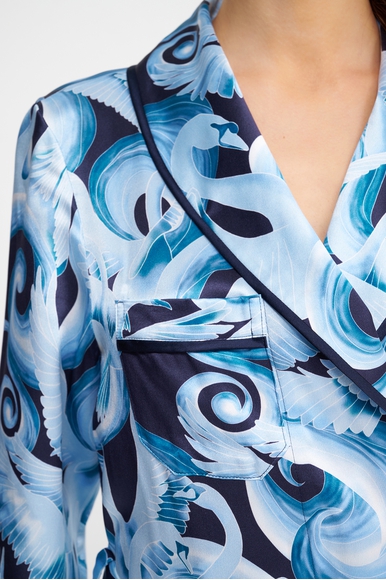  Женский шелковый длинный халат  Derek Rose 1295-BRIN купить в интернет-магазине Bestelle фото 4