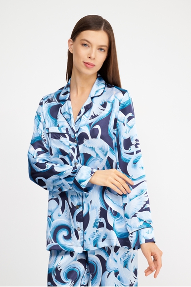  Женская шелковая пижама с брюками  Derek Rose 2050-BRIN купить в интернет-магазине Bestelle фото 3