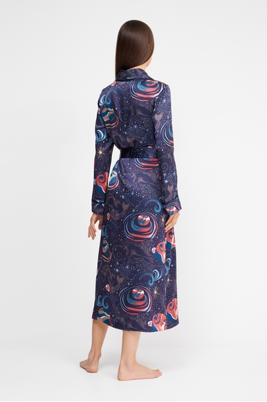  Женский шелковый длинный халат  Derek Rose 1295-BRIN купить в интернет-магазине Bestelle фото 2