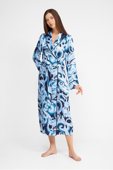  Женский шелковый длинный халат  Derek Rose 1295-BRIN купить в интернет-магазине Bestelle фото 1