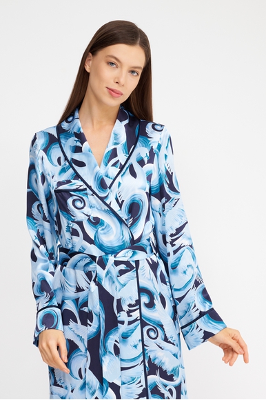  Женский шелковый длинный халат  Derek Rose 1295-BRIN купить в интернет-магазине Bestelle фото 3