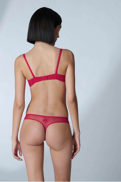 Красный бюстгальтер-корбей с мягкими чашками с вышивкой Simone Perele 12B330 купить в интернет-магазине Bestelle фото 4