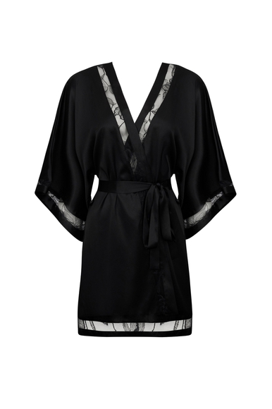 Женский домашний черный топ-блузка из шелка с кружевом Lise Charmel ALH2285 купить в интернет-магазине Bestelle фото 7