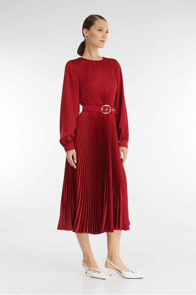 Бордовое платье миди Caterina Leman SU7699-228 купить в интернет-магазине Bestelle фото 3