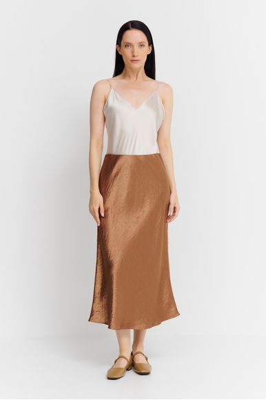 Коричневая юбка А-силуэта Max Mara Leisure ALESSIO 242610601 купить в интернет-магазине Bestelle фото 3