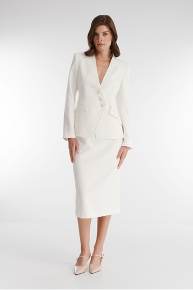 Женский белый жакет Caterina Leman ZA8278-218 купить в интернет-магазине Bestelle фото 4