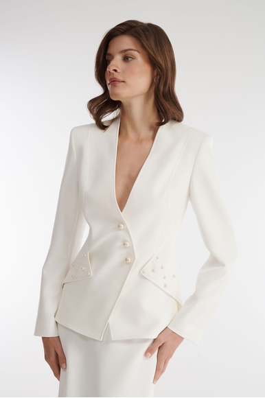 Женский белый жакет Caterina Leman ZA8278-218 купить в интернет-магазине Bestelle фото 2