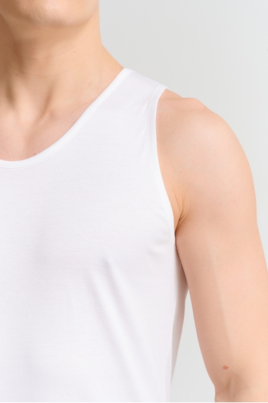 Мужская белая майка из хлопка Zimmerli 286-1440 купить в интернет-магазине Bestelle фото 4
