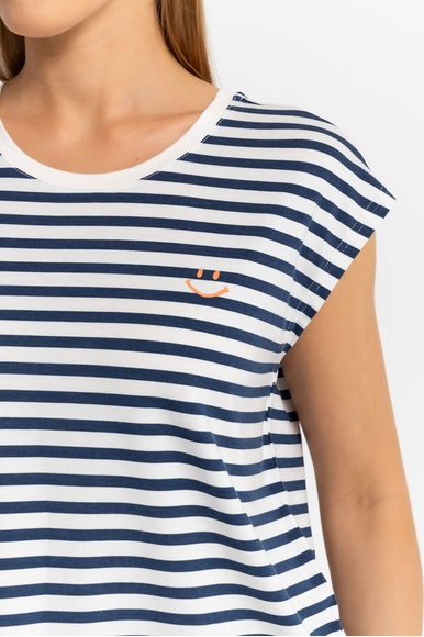  Женская домашняя футболка в полоску  Mey 17745 купить в интернет-магазине Bestelle фото 3