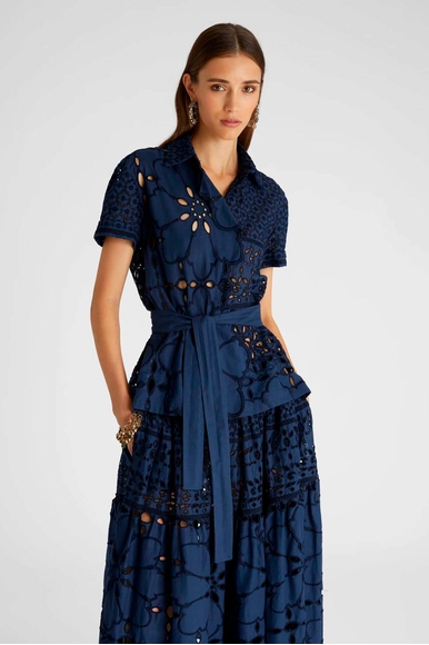 Женская синяя пляжная блузка Ermanno Scervino D444K615GXV купить в интернет-магазине Bestelle фото 1