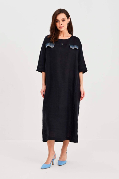  Длинное льняное платье со стразами  Daniela Drei 1426 купить в интернет-магазине Bestelle фото 1