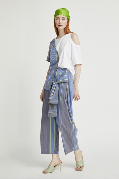 Женские широкие брюки в полоску Oblique Creations SS2217138PA купить в интернет-магазине Bestelle фото 2