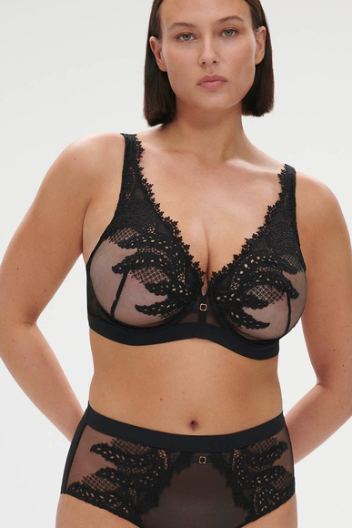 Кружевной черный бюстгальтер-топ с мягкими чашками Simone Perele 1D3309 купить в интернет-магазине Bestelle фото 1
