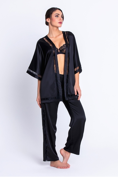  Женский домашний черный топ-блузка из шелка с кружевом  Lise Charmel ALH2285 купить в интернет-магазине Bestelle фото 3