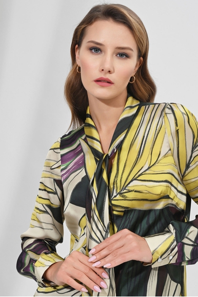 Блузка с воротником на завязках Caterina Leman BL 5602-258 купить в интернет-магазине Bestelle фото 5