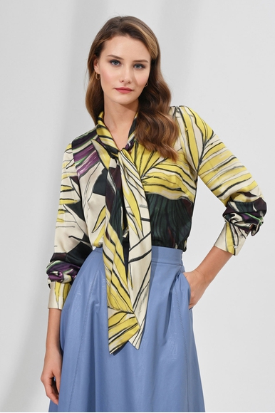 Блузка с воротником на завязках Caterina Leman BL 5602-258 купить в интернет-магазине Bestelle фото 3