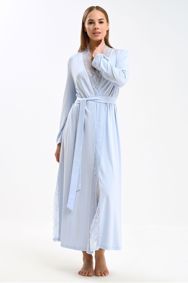 Женский домашний длинный халат с кружевом Petit Pas 101044 купить в интернет-магазине Bestelle фото 1